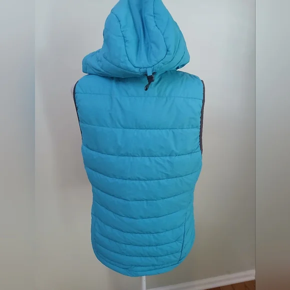 Tangerine Hooded Zip Puffer Vest - Picture 3 of 6